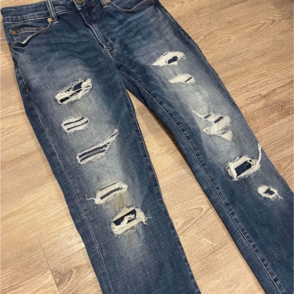 Blue Washed Ripped American Eagle Jeans - Picture 2 of 4